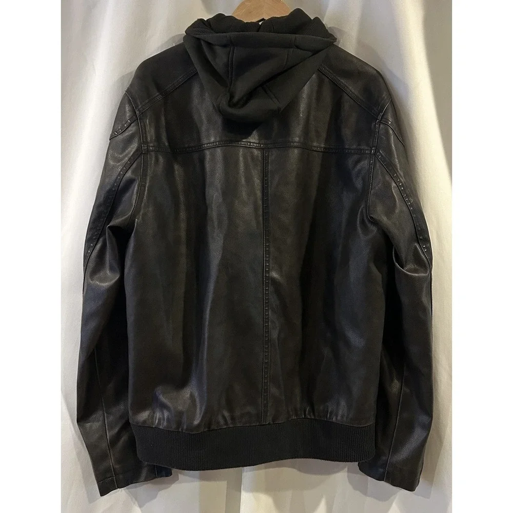 Men's Sean John Brown Polyester Jacket With Zip In Liner And Hood Size Large‎